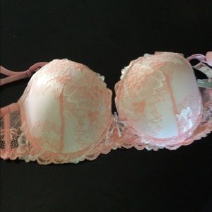 Pink lace bra